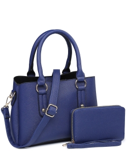 Saffiano 2-in-1 Satchel Handbag BK1196B ROYAL BLUE